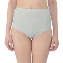 Rich Cream Stitched And Quilted Pattern High-waist Bikini Bottoms by PodArtist