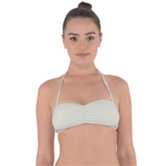 Rich Cream Stitched And Quilted Pattern Halter Bandeau Bikini Top by PodArtist