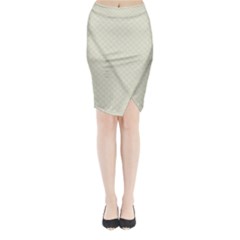 Rich Cream Stitched And Quilted Pattern Midi Wrap Pencil Skirt by PodArtist