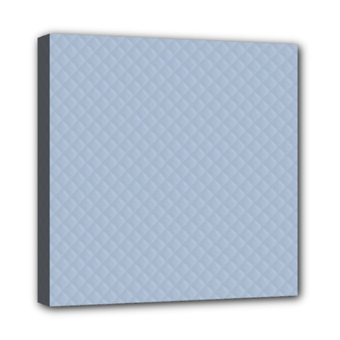 Powder Blue Stitched And Quilted Pattern Mini Canvas 8  X 8  by PodArtist