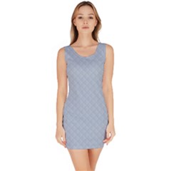 Powder Blue Stitched And Quilted Pattern Bodycon Dress by PodArtist