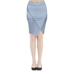 Powder Blue Stitched And Quilted Pattern Midi Wrap Pencil Skirt by PodArtist