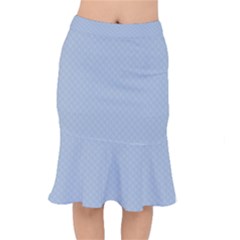 Powder Blue Stitched And Quilted Pattern Mermaid Skirt