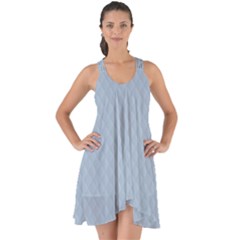 Powder Blue Stitched And Quilted Pattern Show Some Back Chiffon Dress by PodArtist