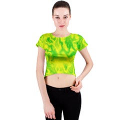 Pattern Crew Neck Crop Top by gasi