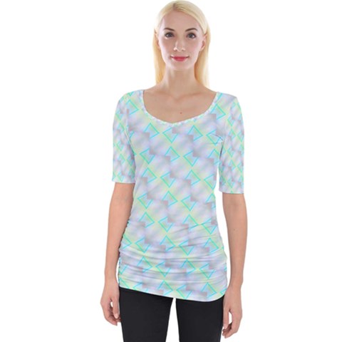 Pattern Wide Neckline Tee by gasi