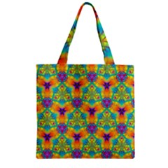 Pattern Zipper Grocery Tote Bag by gasi