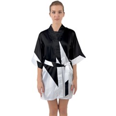 Pattern Quarter Sleeve Kimono Robe by gasi