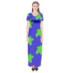 Pattern Short Sleeve Maxi Dress by gasi