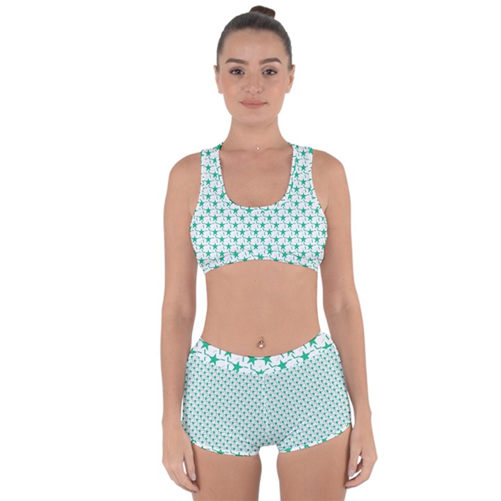 Pattern Racerback Boyleg Bikini Set