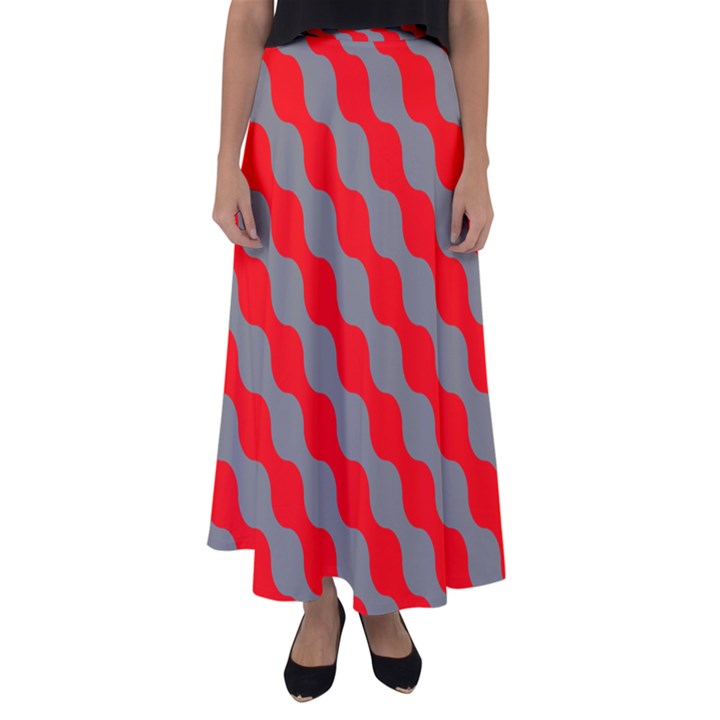 Pattern Flared Maxi Skirt