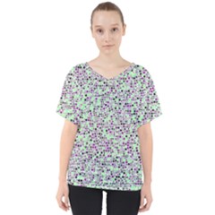 Pattern V-neck Dolman Drape Top by gasi