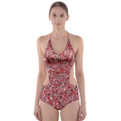 Pattern Cut-out One Piece Swimsuit by gasi