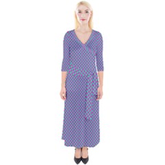 Pattern Quarter Sleeve Wrap Maxi Dress by gasi