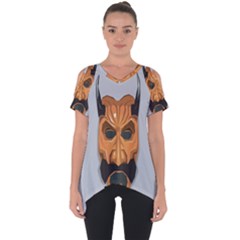 Mask India South Culture Cut Out Side Drop Tee by Celenk