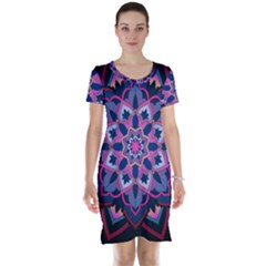 Mandala Circular Pattern Short Sleeve Nightdress