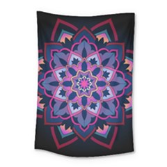 Mandala Circular Pattern Small Tapestry by Celenk