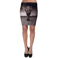 Elephant Black And White Animal Bodycon Skirt by Celenk