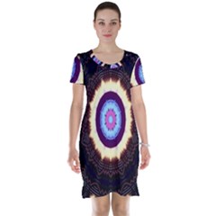 Mandala Art Design Pattern Short Sleeve Nightdress