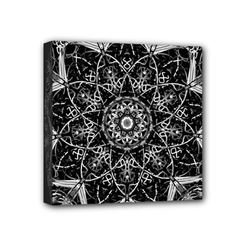 Mandala Psychedelic Neon Mini Canvas 4  X 4  by Celenk