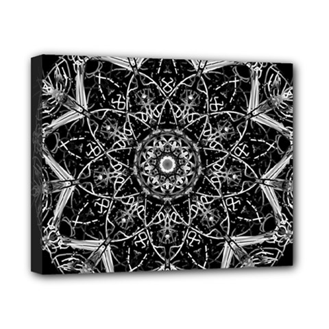 Mandala Psychedelic Neon Canvas 10  X 8  by Celenk