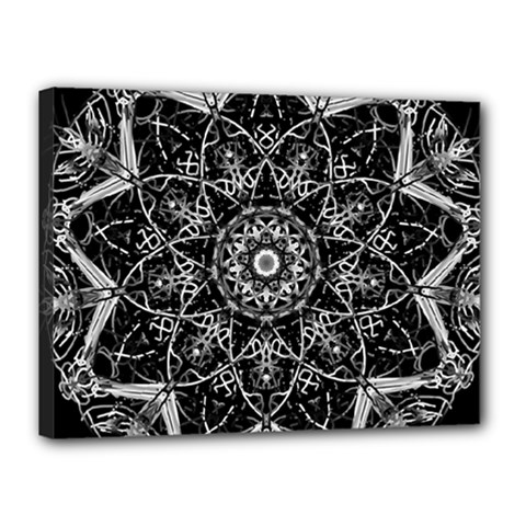 Mandala Psychedelic Neon Canvas 16  X 12  by Celenk