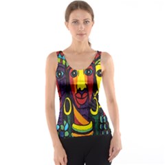 Ethnic Bold Bright Artistic Paper Tank Top