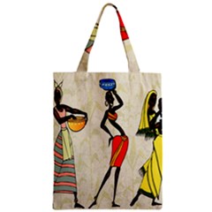 Woman Ethic African People Collage Zipper Classic Tote Bag by Celenk