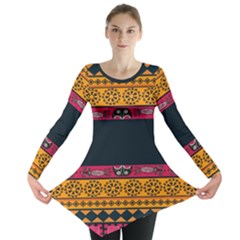 Pattern Ornaments Africa Safari Long Sleeve Tunic  by Celenk