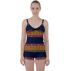 Pattern Ornaments Africa Safari Tie Front Two Piece Tankini by Celenk