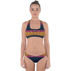 Pattern Ornaments Africa Safari Cross Back Hipster Bikini Set