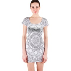 Mandala Ethnic Pattern Short Sleeve Bodycon Dress by Celenk