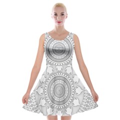 Mandala Ethnic Pattern Velvet Skater Dress by Celenk