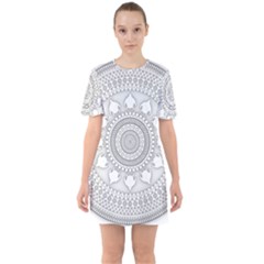 Mandala Ethnic Pattern Sixties Short Sleeve Mini Dress by Celenk