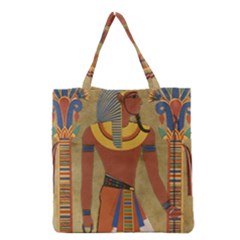 Egyptian Tutunkhamun Pharaoh Design Grocery Tote Bag by Celenk