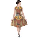 Egyptian Tutunkhamun Pharaoh Design V-Neck Midi Sleeveless Dress  View2