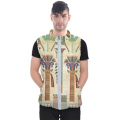 Egyptian Paper Papyrus Hieroglyphs Men s Puffer Vest by Celenk