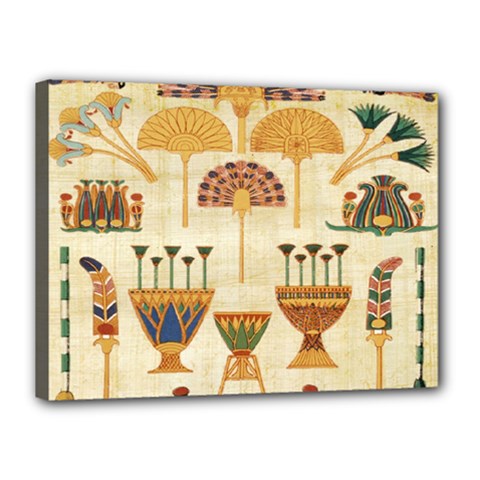Egyptian Paper Papyrus Hieroglyphs Canvas 16  X 12  by Celenk