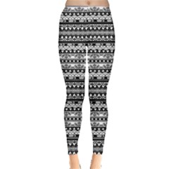 Zentangle Lines Pattern Leggings  by Celenk