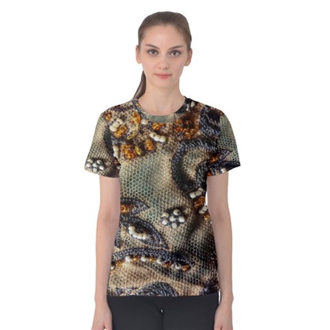 Texture Textile Beads Beading Women s Cotton Tee by Celenk