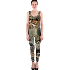 Texture Textile Beads Beading Onepiece Catsuit by Celenk