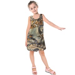 Texture Textile Beads Beading Kids  Sleeveless Dress by Celenk