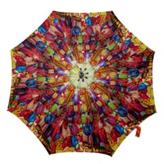 Guatemala Art Painting Naive Hook Handle Umbrellas (small) by Celenk