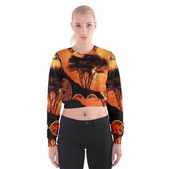 Africa Safari Summer Sun Nature Cropped Sweatshirt