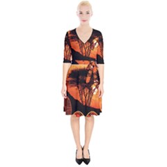 Africa Safari Summer Sun Nature Wrap Up Cocktail Dress by Celenk