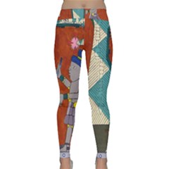 Mexico Puebla Mural Ethnic Aztec Classic Yoga Leggings by Celenk