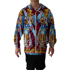 Mexico Puebla Mural Ethnic Aztec Hooded Wind Breaker (kids) by Celenk