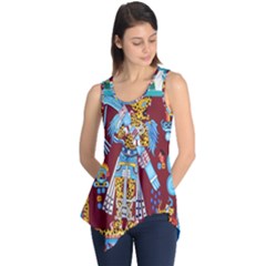 Mexico Puebla Mural Ethnic Aztec Sleeveless Tunic by Celenk