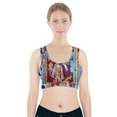 Mexico Puebla Mural Ethnic Aztec Sports Bra With Pocket by Celenk