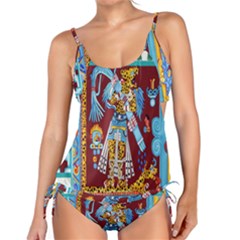 Mexico Puebla Mural Ethnic Aztec Tankini Set by Celenk